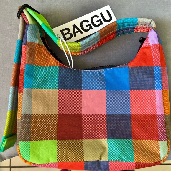BAGGU Handbags - Baggu mini nylon madras shoulder bag